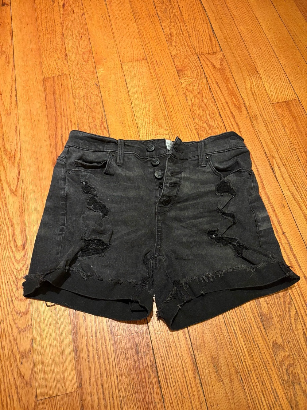 Mudd Black Distressed Women's Denim Shorts